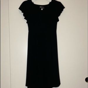 Black Knee Length Black Tea Dress